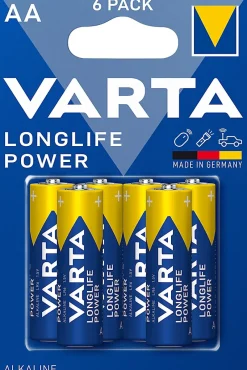 Pile alcaline AA (LR6) Long-life Power, lot de 6^Varta Discount