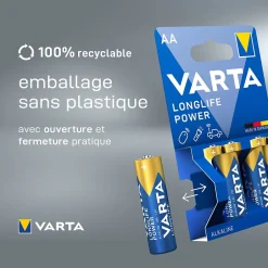 Pile alcaline AA (LR6) High Energy, lot de 8^Varta Best