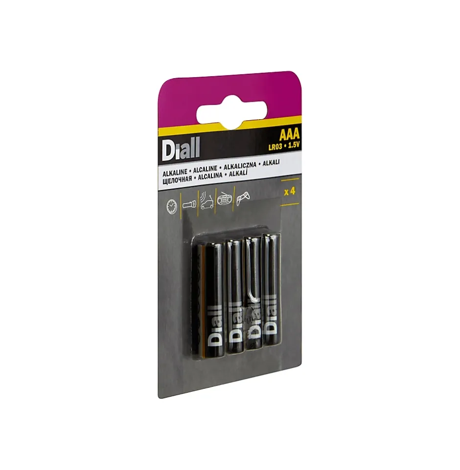 Pile alcaline AAA (LR03) , lot de 4^Diall Hot