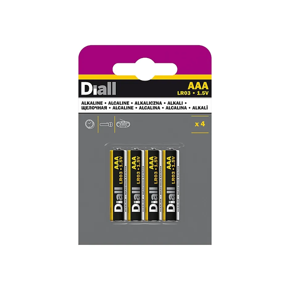Pile alcaline AAA (LR03) , lot de 4^Diall Hot