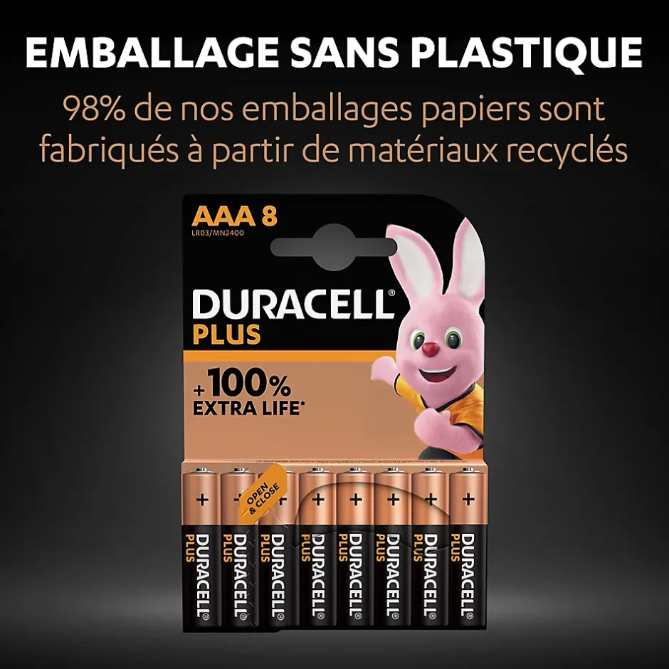 Pile alcaline AAA (LR03) Plus, lot de 8-Duracell Clearance