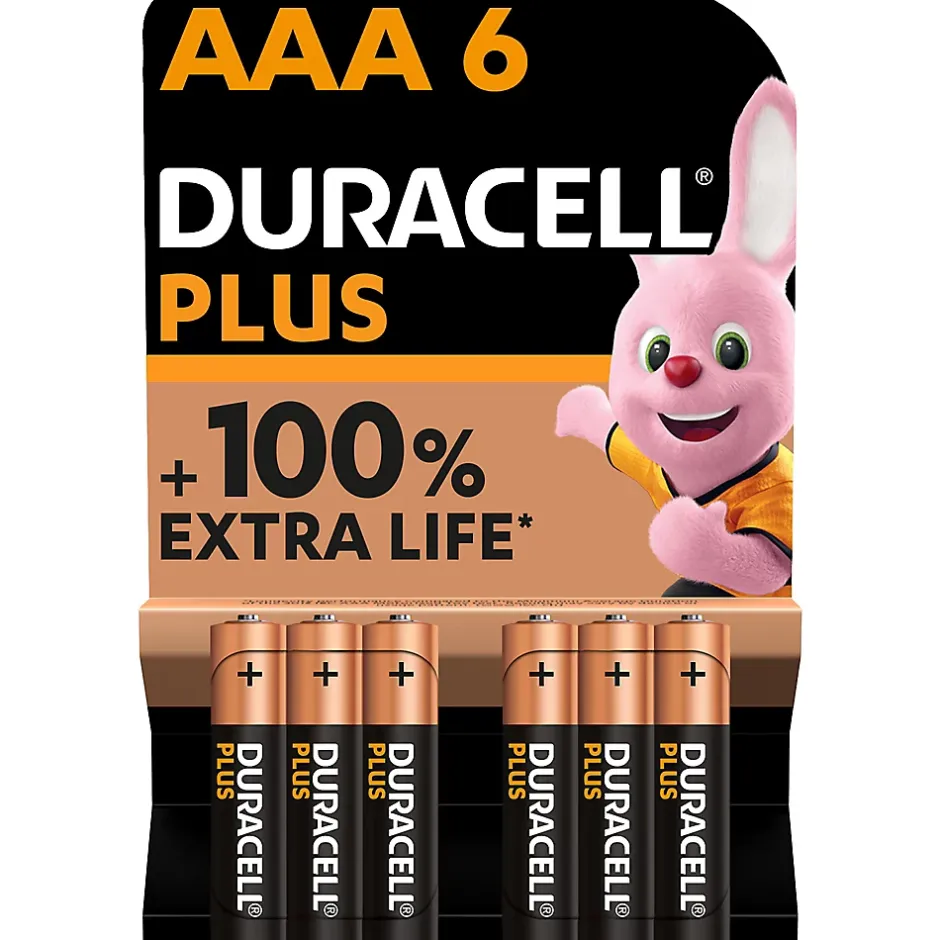 Pile alcaline AAA (LR03) Plus, lot de 6^Duracell Hot