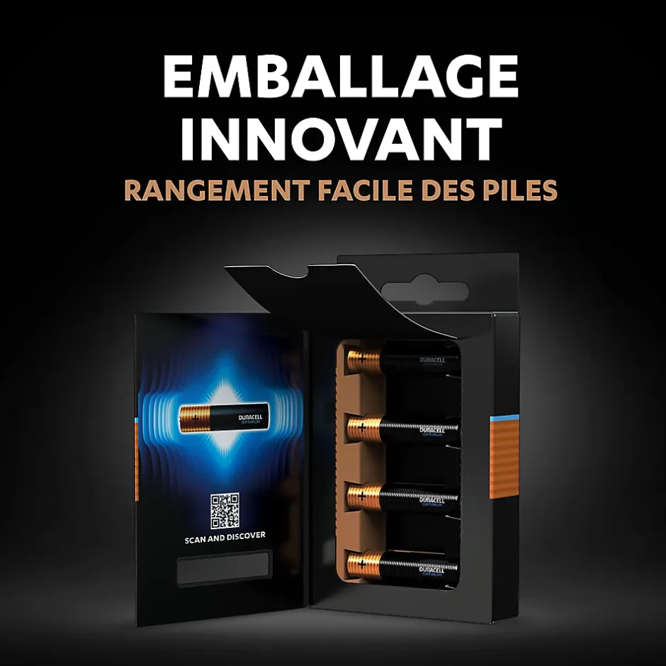 Pile alcaline AAA (LR03) Optimum, lot de 4-Duracell Hot