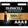 Pile alcaline AAA (LR03) Optimum, lot de 8^Duracell New