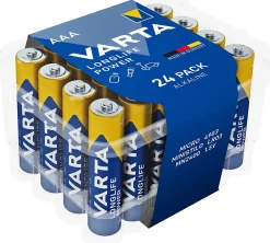 Pile alcaline AAA (LR03) Long-life Power, lot de 24-Varta New