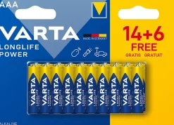 Pile alcaline AAA (LR03) Long-life Power, lot de 2^Varta Outlet