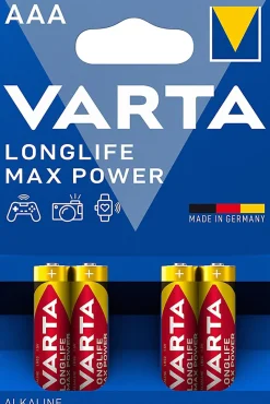 Pile alcaline AAA (LR03) Long-life Max Power, lot de 4^Varta Online
