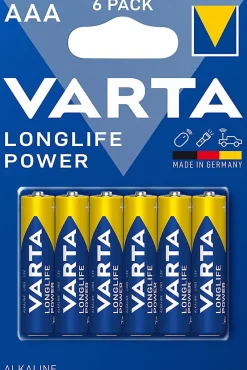 Pile alcaline AAA (LR03) Long-life Power, lot de 6^Varta New