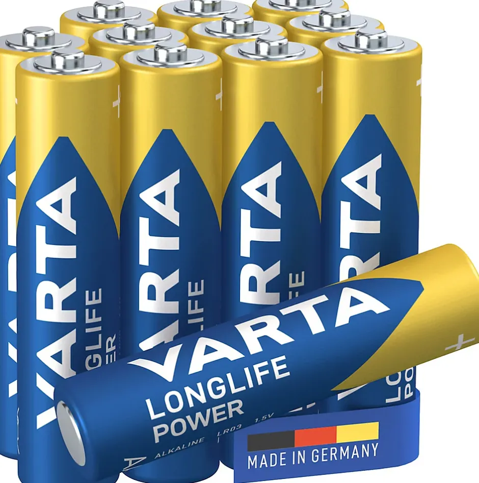Pile alcaline AAA (LR03) Long-life Power, lot de 12^Varta