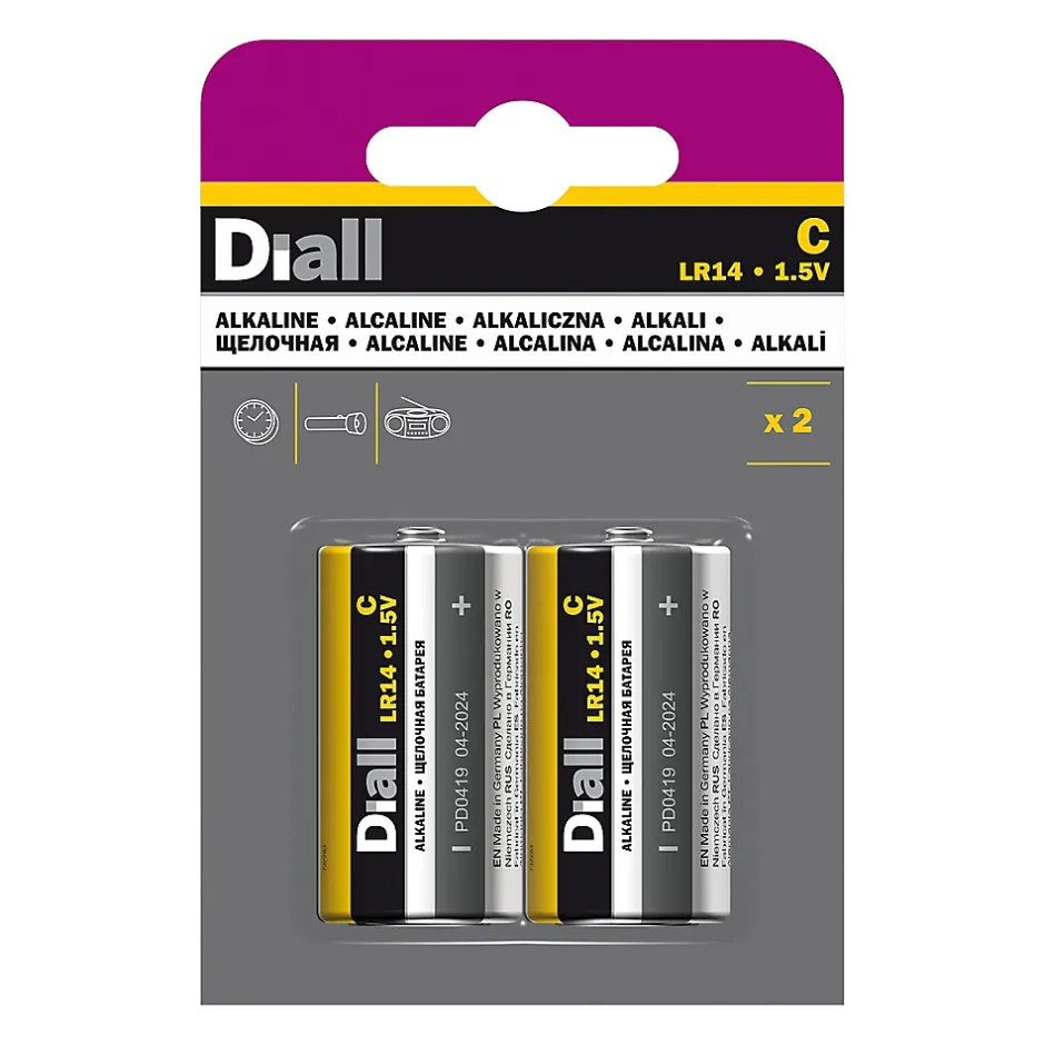Pile alcaline C (LR14) , lot de 2-Diall