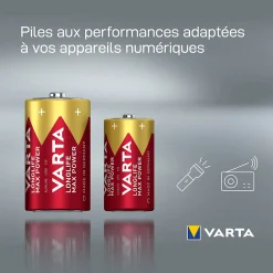 Pile alcaline C (LR14) Long-life Max Power C, lot de 2-Varta Best