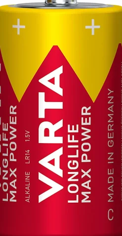 Pile alcaline C (LR14) Long-life Max Power C, lot de 2-Varta Best