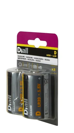 Pile alcaline D (LR20) , lot de 2-Diall Hot