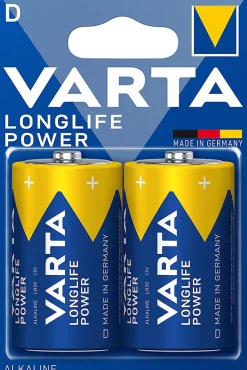 Pile alcaline D (LR20) Long-life Power D, lot de 2^Varta Discount