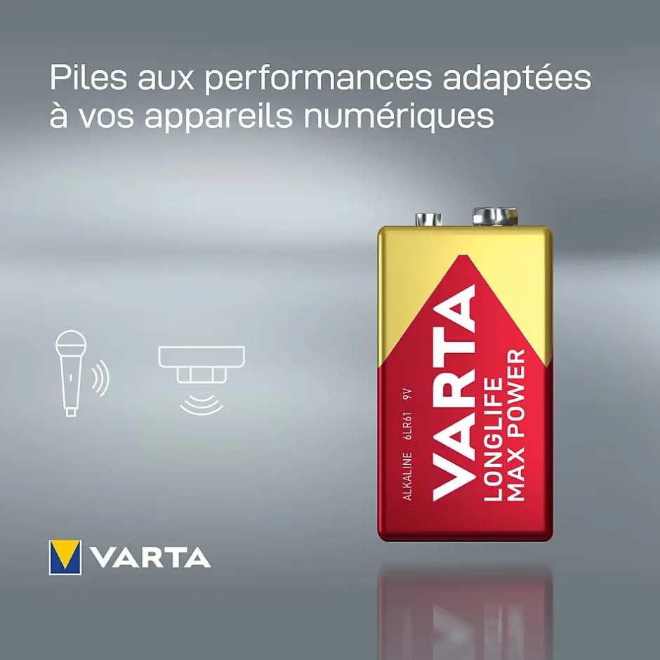 Pile alcaline 9V (PP3) Long-life Max Power^Varta Outlet