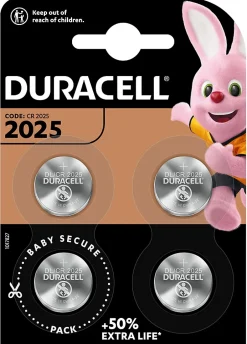 Pile au lithium CR2025 , lot de 4-Duracell Online