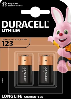 Pile au lithium CR123 , lot de 2-Duracell