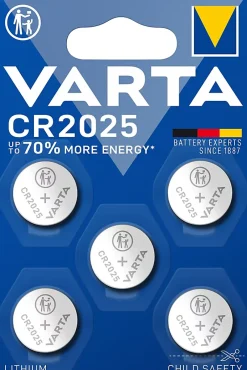 Pile au lithium CR2025 , lot de 5-Varta Hot