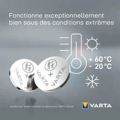 Pile au lithium CR2025 , lot de 5-Varta Hot