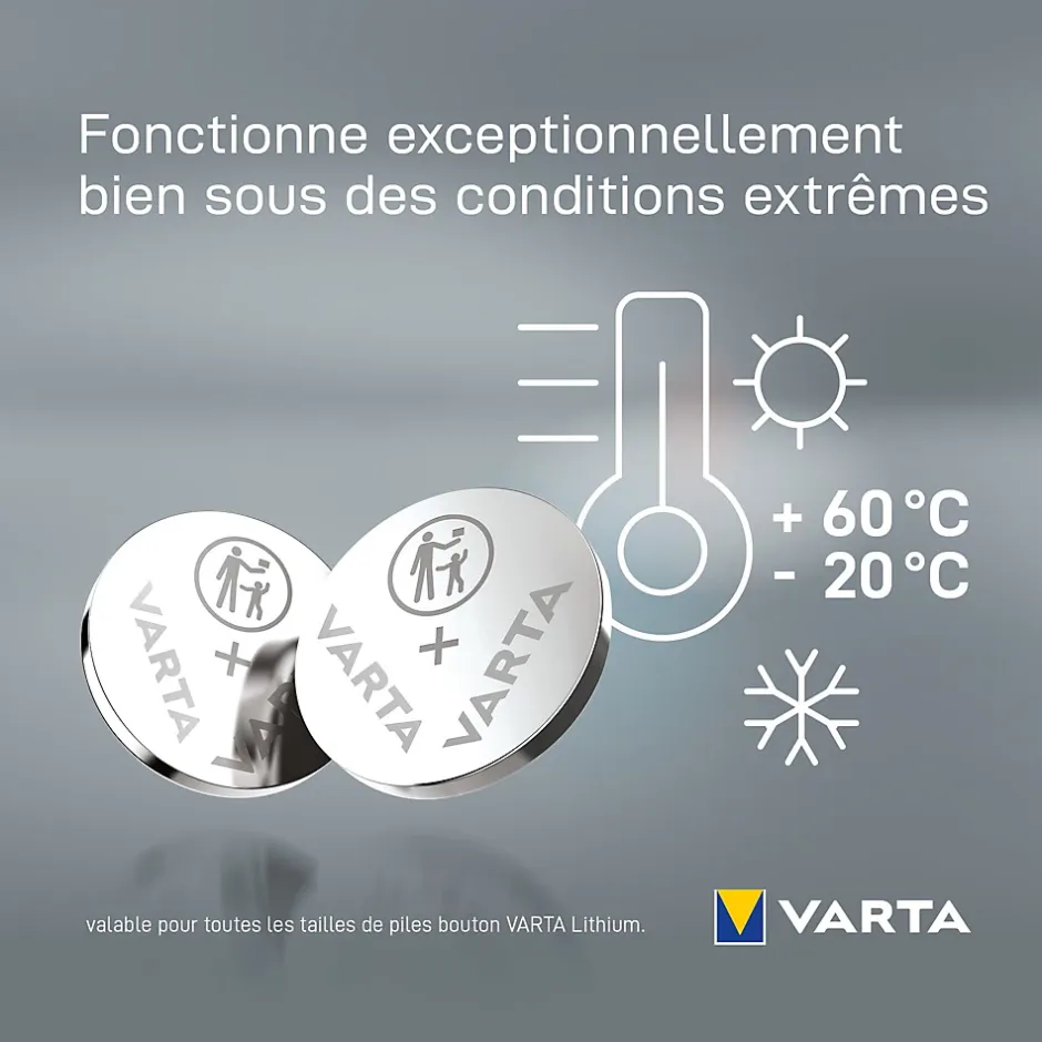 Pile au lithium CR2016 , lot de 2^Varta