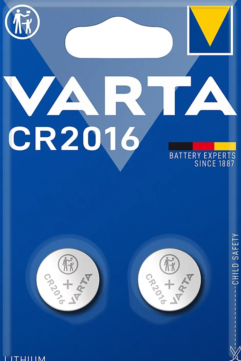 Pile au lithium CR2016 , lot de 2^Varta