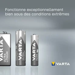Pile au lithium 9V (PP3) , lot de 1-Varta Hot