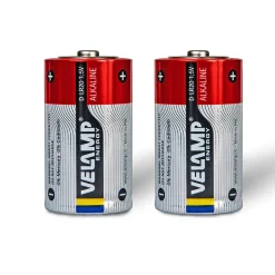 Pile pour lampe de poche alcaline, LR20 D, 1,5V. 2 pièces-Velamp