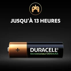 Pile rechargeable AA (LR6) 1300Mah, lot de 4^Duracell Best