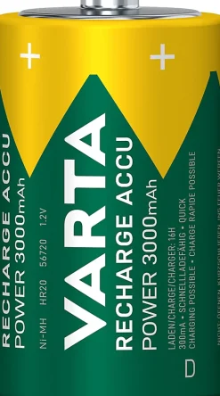 Pile rechargeable Ni-MH D (LR20) , lot de 2-Varta