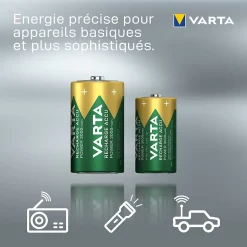 Pile rechargeable Ni-MH D (LR20) , lot de 2-Varta