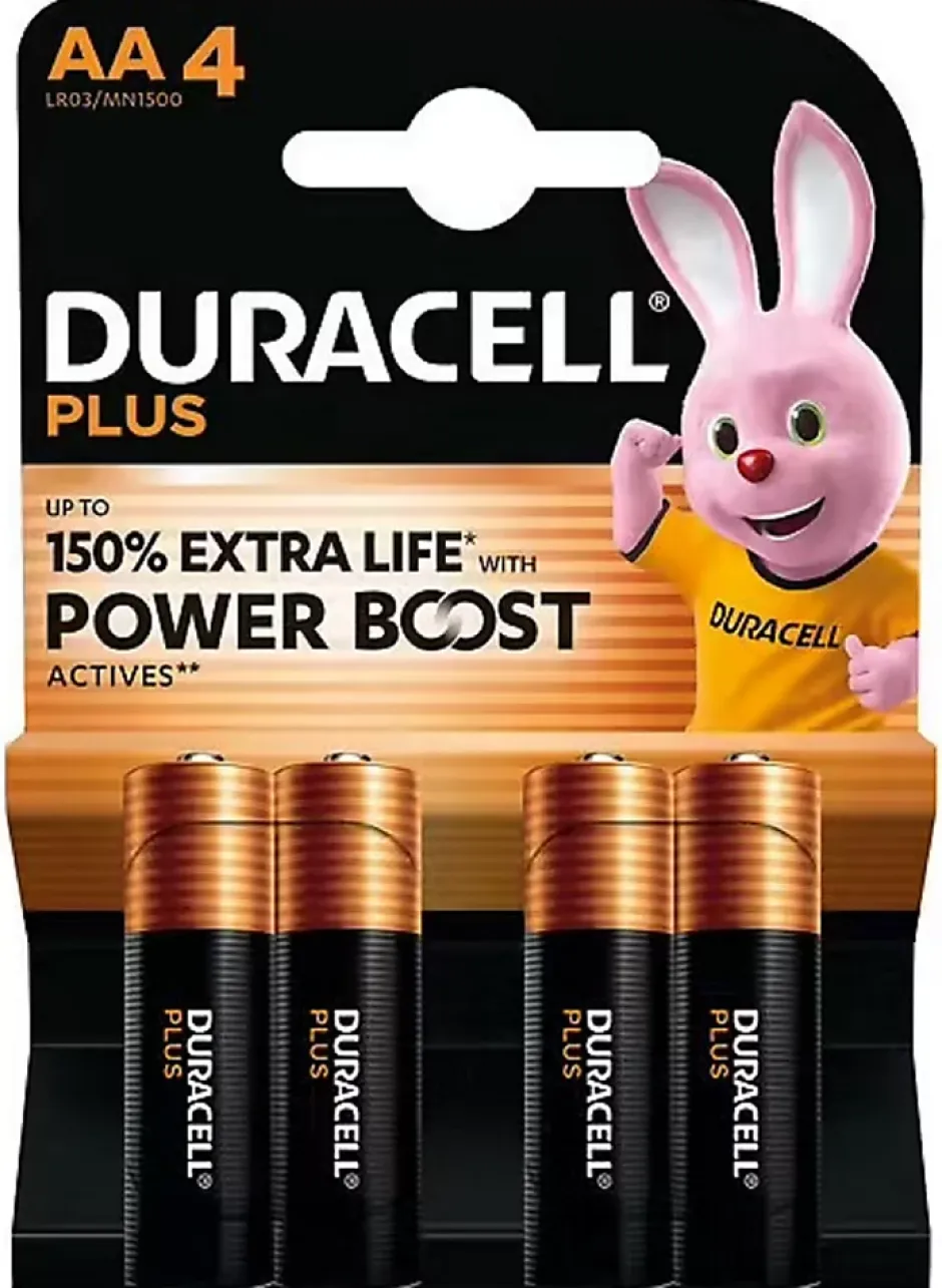 Piles alcaline AA LR6 Plus Powerboost - lot de 4^Duracell Outlet