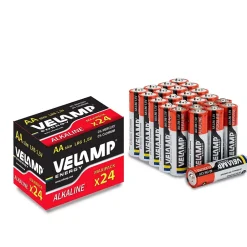 Piles alcalines STILO LR6 AA 1,5 V - Boîte Pratique de 24 Piles-Velamp