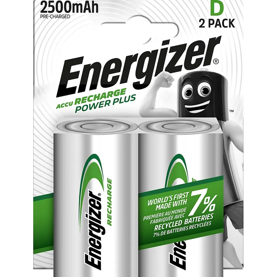 Piles rechargeables D 2.5Ah NiMH 1.2V-Energizer Best