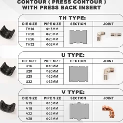 Pince à Sertir Hydraulique calibre 15 32mm, Pince a Sertir avec 12pcs Contour,Outil de sertissage hydraulique per Plomberie Presse^Teeno Clearance