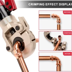 Pince à Sertir Hydraulique calibre 15 32mm, Pince a Sertir avec 12pcs Contour,Outil de sertissage hydraulique per Plomberie Presse^Teeno Clearance