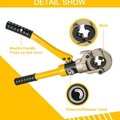 Pince à sertir multi-couches jaune 100kN pour raccords : TH16, 20, 26, 32-Teeno Discount