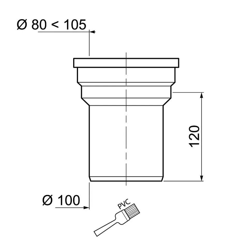 Pipe courte droite Plastique-Wirquin Best