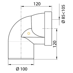 Pipe WC courte coudée mâle 90°^Wirquin