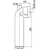 Pipe WC longue coudée mâle avec piquage femelle Ø40 mm^Wirquin