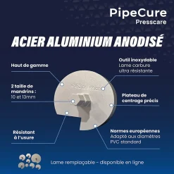 Presscare, Kit de 2 Diametres Alesoirs PVC pour Piscinistes en Aluminium Anodise, Lame en carbure disponible-Pipecure Online