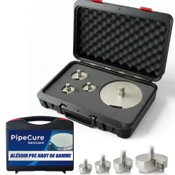 Sanicare, Kit de 4 Diametres Alesoirs PVC pour Professionnels (32,40,50 et 100 mm), Lame en carbure disponible-Pipecure Clearance