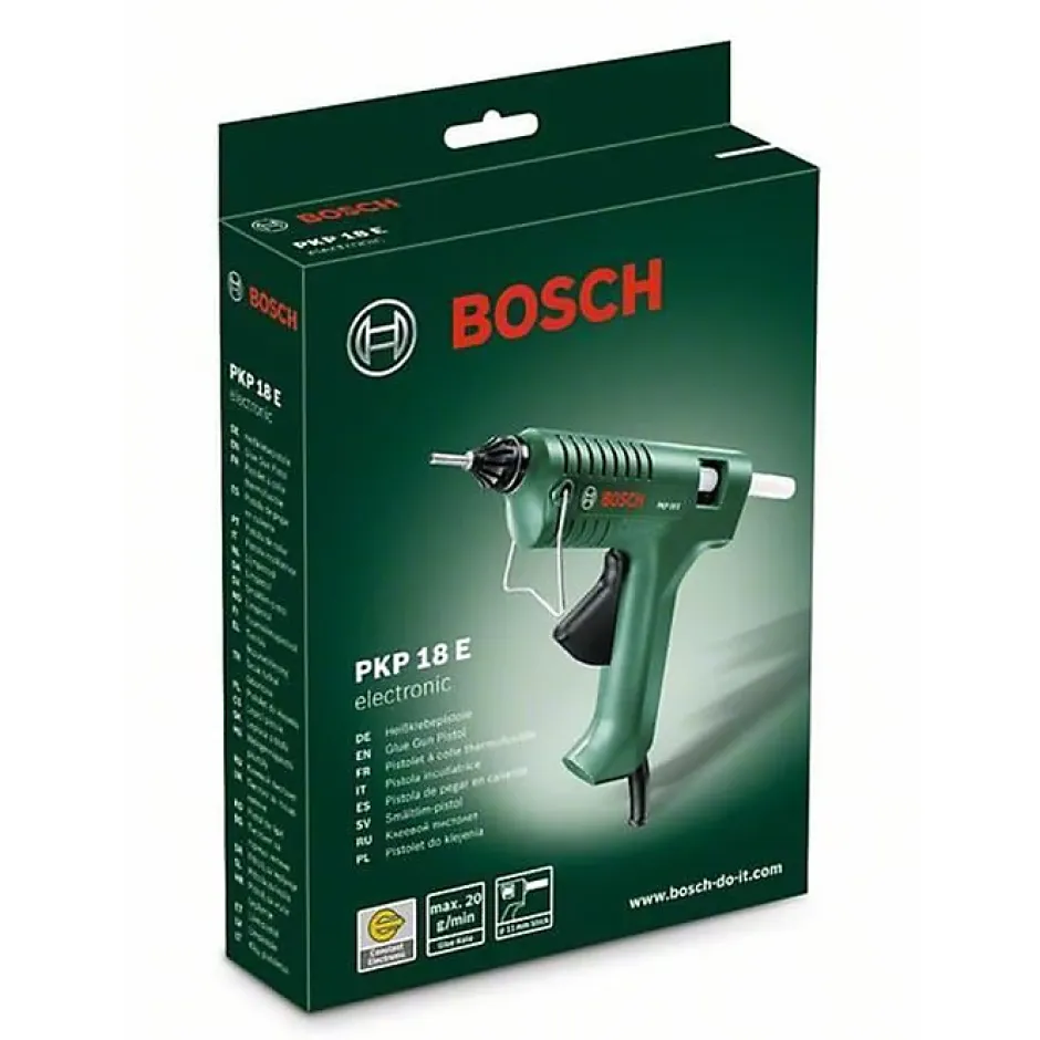 Pistolet à colle PKP 18 E Gluey Evergreen - 500 W, câble amovible, LED, coffret de transport-Bosch Hot