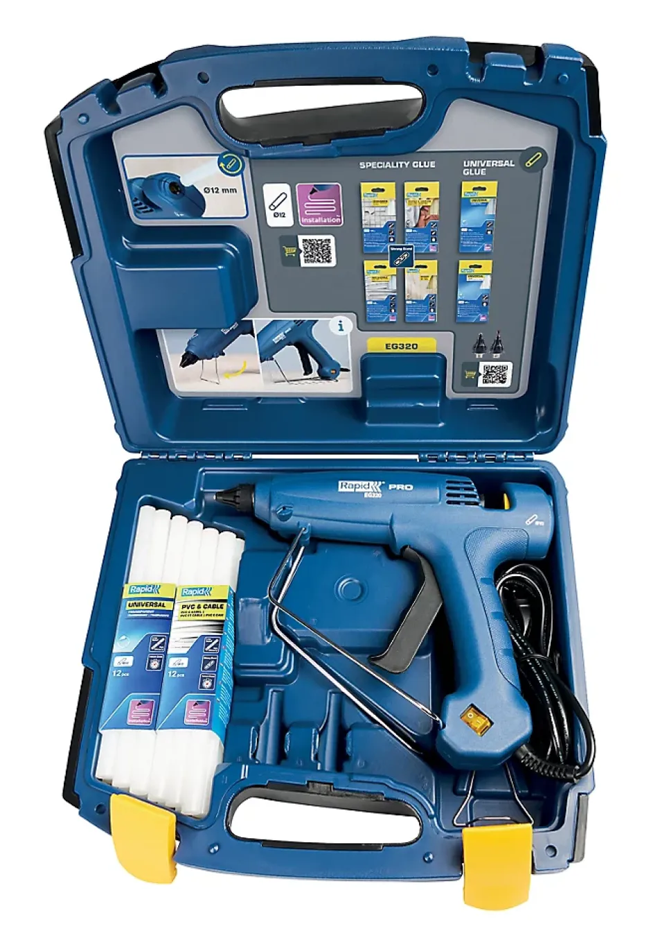 Pistolet à colle Ø12mm EG320 spécial usage intensif en coffret-Rapid Best