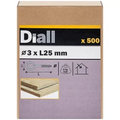 Piton à vis en acier zingué 25x10 mm - 500 pièces^Diall Hot