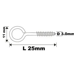 Piton à vis en acier zingué 25x10 mm - 500 pièces^Diall Hot