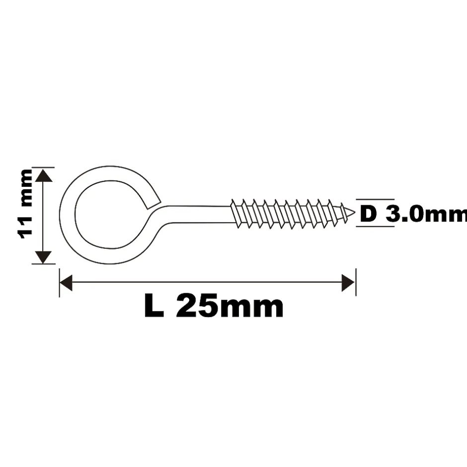 Piton à vis en acier zingué 25x10 mm - 500 pièces^Diall Hot