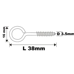 Piton à vis en acier zingué 38x14 mm - 2 pièces-Diall Hot