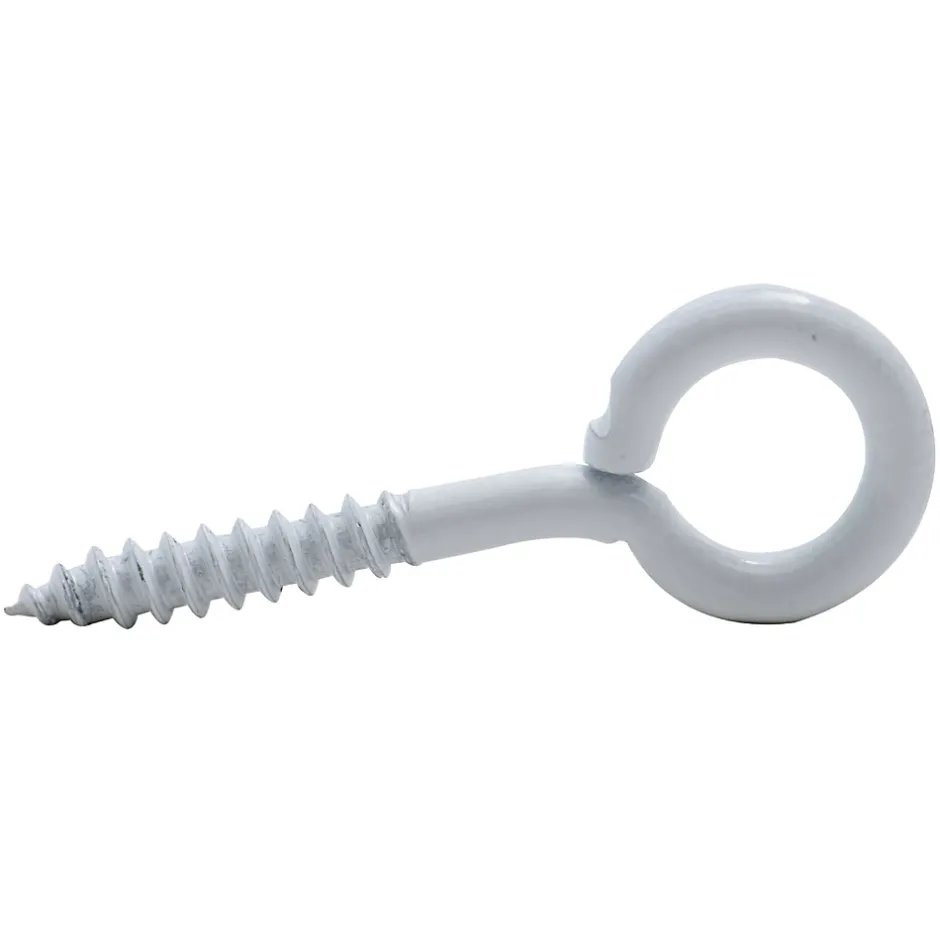 Piton à visser plastifié blanc filet bois^Viswood Discount