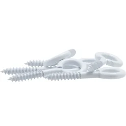 Piton à visser plastifié blanc filet bois^Viswood Discount
