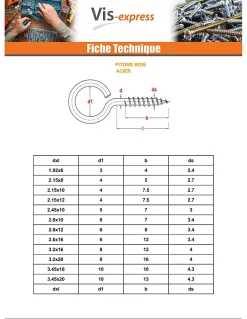 Piton Bois 6X60 Acier zingué - 10 pièces^Vis Express Clearance